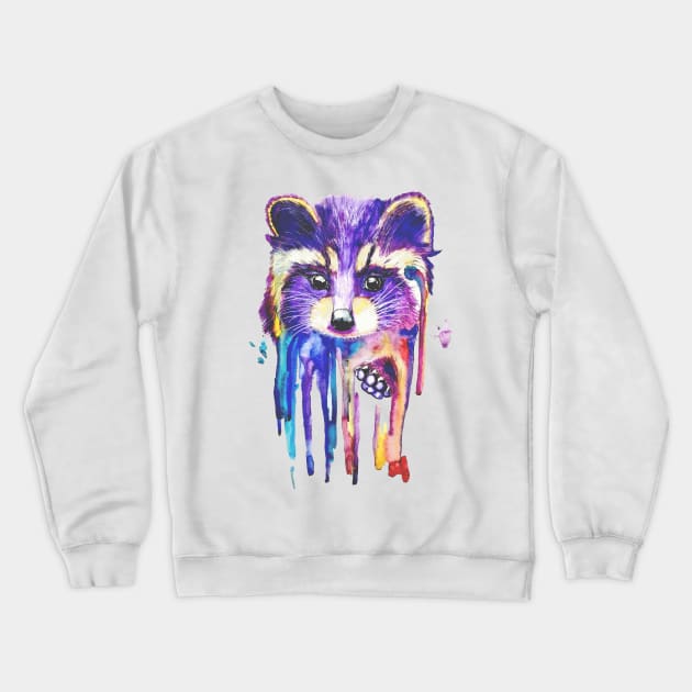 raccoon watercolor Crewneck Sweatshirt by NemfisArt